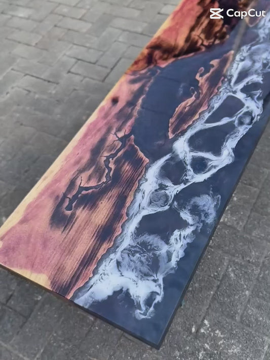 Vulcano Noir – Designer Couchtisch aus Epoxidharz